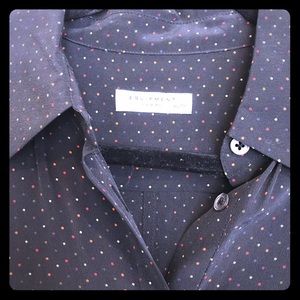 EQUIPMENT BLK and polka dot dress